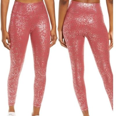 Sweaty Betty Leggings 7/8 Goddess Red Terrazzo Foil Print High Waisted Large